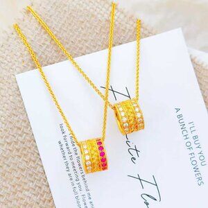 New Gold Mini Waist Rhinestone Necklace (Pair)